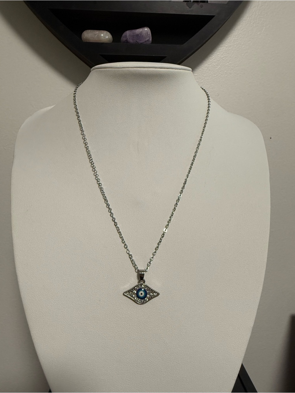 Silver Evil Eye Pendant Necklace